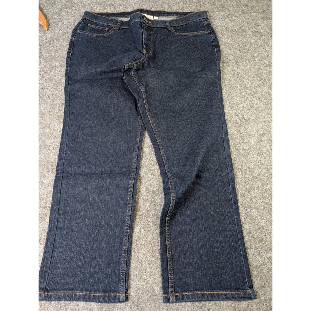Denim & Co Dark Indigo Straight Leg Jeans Plus Petite 18WP Stretch A272961